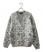 BEAMS PLUSビームスプラス）の古着「ボタニカル パターン ダブルジャカード カーディガン」｜グレー