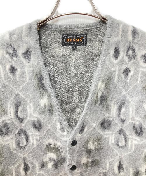 BEAMS PLUS（ビームスプラス）BEAMS PLUS (ビームスプラス) ボタニカル パターン ダブルジャカード カーディガン グレー サイズ:Mの古着・服飾アイテム