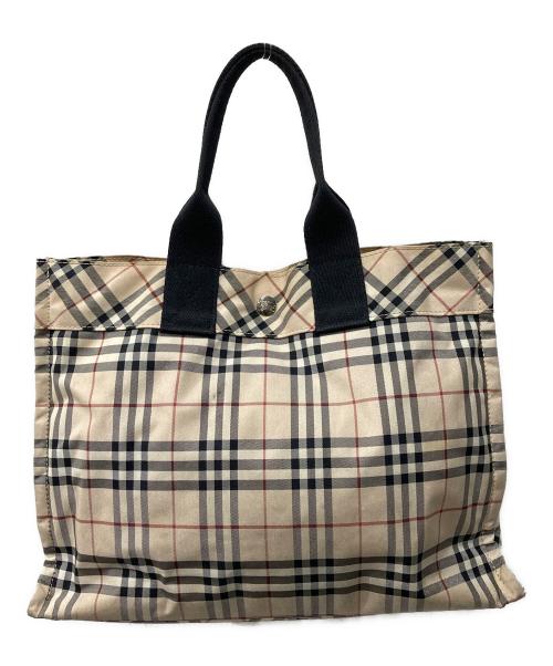BURBERRY BLUE LABEL（バーバリー ブルー レーベル）BURBERRY BLUE LABEL (バーバリー ブルー レーベル) ノヴァチェックトートバッグ ベージュの古着・服飾アイテム