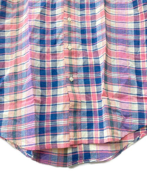 RALPH LAUREN（ラルフローレン）RALPH LAUREN (ラルフローレン) 半袖シャツ ブルー×ピンク サイズ:Lの古着・服飾アイテム