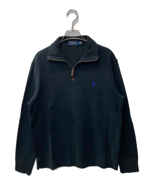 POLO RALPH LAUREN（ポロ・ラルフローレン）POLO RALPH LAUREN (ポロ・ラルフローレン) ハーフジップスウェット ブラック サイズ:Sの古着・服飾アイテム
