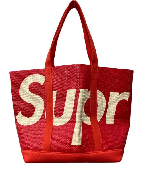 SUPREME（シュプリーム）Supreme (シュプリーム) Raffia Tote/カゴトートバッグ レッドの古着・服飾アイテム