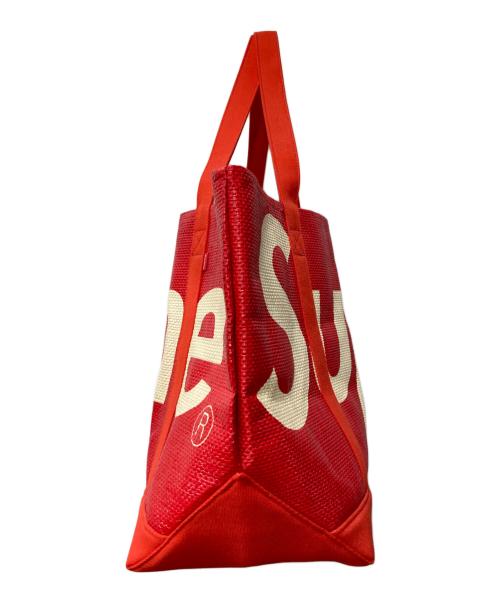 SUPREME（シュプリーム）Supreme (シュプリーム) Raffia Tote/カゴトートバッグ レッドの古着・服飾アイテム