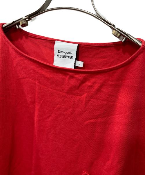 Desigual（デシグアル）Desigual (デシグアル) HEDWIDE Tシャツ3/4スリーブ レッド サイズ:Uの古着・服飾アイテム
