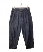 Graphpaperグラフペーパー）の古着「Colorfast Denim Two Tuck Pants/デニムパンツ」｜グレー