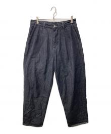 Graphpaper（グラフペーパー）の古着「Colorfast Denim Two Tuck Pants/デニムパンツ」｜グレー