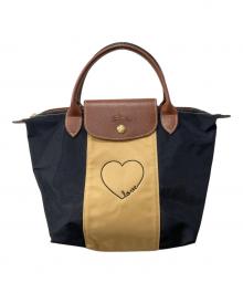 LONGCHAMP（ロンシャン）の古着「ハンドバッグ」｜ブラック×ブラウン