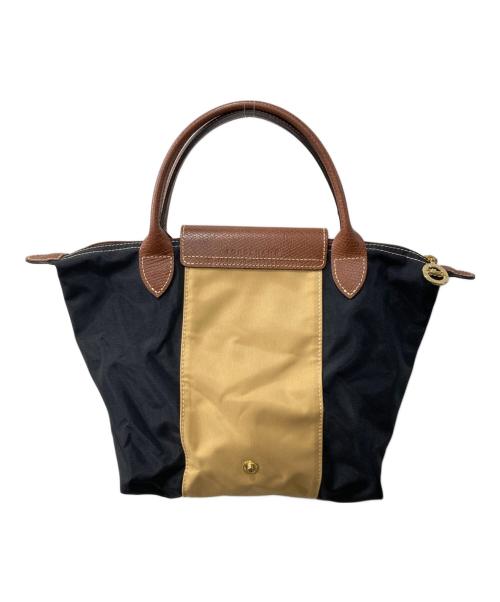 LONGCHAMP（ロンシャン）LONGCHAMP (ロンシャン) ハンドバッグ ブラック×ブラウンの古着・服飾アイテム