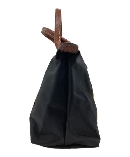 LONGCHAMP（ロンシャン）LONGCHAMP (ロンシャン) ハンドバッグ ブラック×ブラウンの古着・服飾アイテム
