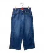 RED CARDレッドカード）の古着「デニム ライン ワイドパンツ」｜インディゴ