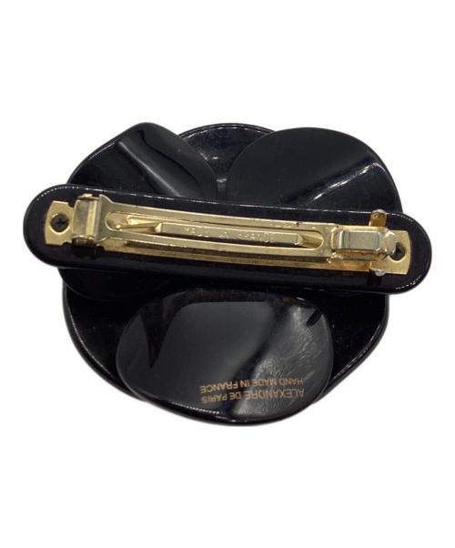 ALEXANDRE de Paris（アレクサンドルドゥパリ）ALEXANDRE de Paris (アレクサンドルドゥパリ) フラワーモチーフバレッタ ブラックの古着・服飾アイテム