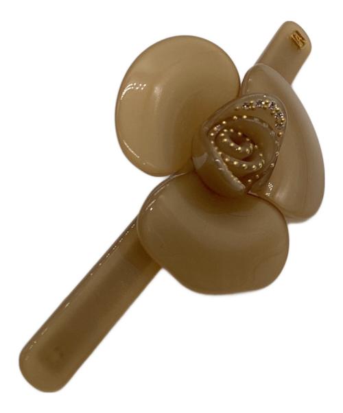 ALEXANDRE de Paris（アレクサンドルドゥパリ）ALEXANDRE DE PARIS (アレクサンドルドゥパリ) フラワーモチーフバレッタ ベージュの古着・服飾アイテム