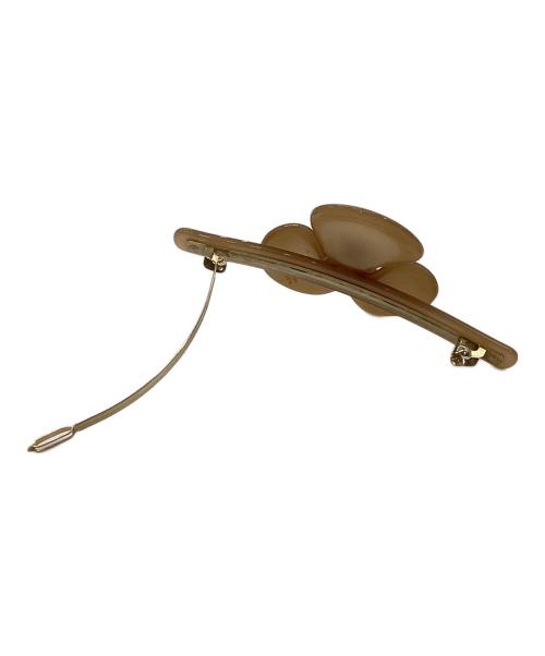 ALEXANDRE de Paris（アレクサンドルドゥパリ）ALEXANDRE DE PARIS (アレクサンドルドゥパリ) フラワーモチーフバレッタ ベージュの古着・服飾アイテム