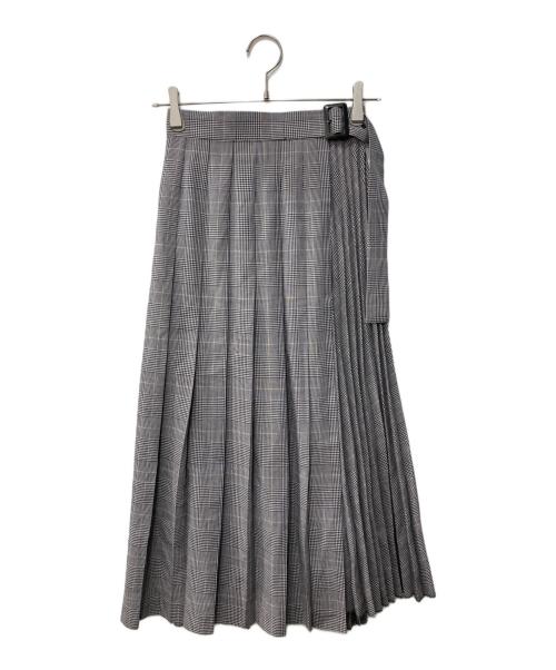 LAUTRE AMONT（ロートレアモン）LAUTRE AMONT (ロートレアモン) アシンメトリーコンビプリーツスカート グレー サイズ:36の古着・服飾アイテム