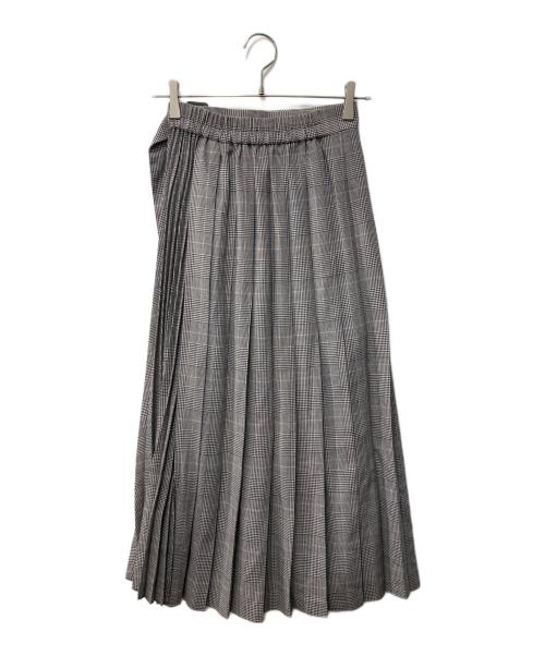 LAUTRE AMONT（ロートレアモン）LAUTRE AMONT (ロートレアモン) アシンメトリーコンビプリーツスカート グレー サイズ:36の古着・服飾アイテム