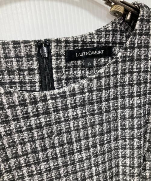 LAUTRE AMONT（ロートレアモン）LAUTRE AMONT (ロートレアモン) ハイテンションツィードプリントワンピース グレー サイズ:36の古着・服飾アイテム