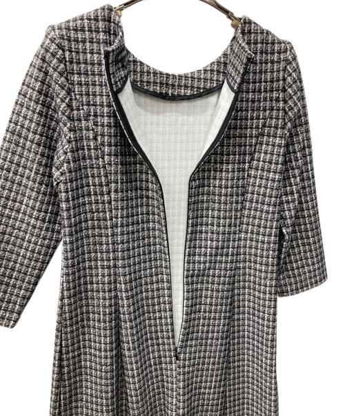 LAUTRE AMONT（ロートレアモン）LAUTRE AMONT (ロートレアモン) ハイテンションツィードプリントワンピース グレー サイズ:36の古着・服飾アイテム