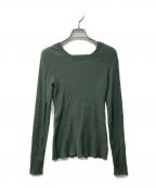 STUDIOUSステュディオス）の古着「Slit Sleeve Knit Top/リブニト」｜グリーン