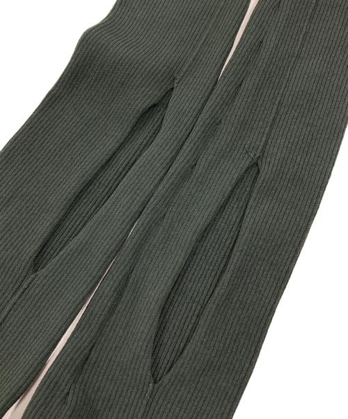 STUDIOUS（ステュディオス）STUDIOUS (ステュディオス) Slit Sleeve Knit Top/リブニト グリーン サイズ:Fの古着・服飾アイテム