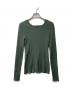 STUDIOUS（ステュディオス）の古着「Slit Sleeve Knit Top/リブニト」｜グリーン