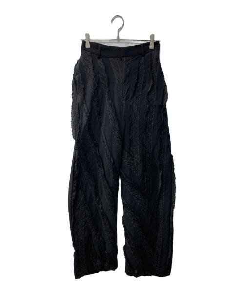 TODAYFUL（トゥデイフル）TODAYFUL (トゥデイフル) Sheer Jacquard Trousers/シアーパンツ ブラック サイズ:38の古着・服飾アイテム