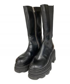 中古・古着通販】Caminando (カミナンド) レザーロングブーツ ブラック