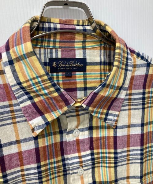 BROOKS BROTHERS（ブルックスブラザーズ）BROOKS BROTHERS (ブルックスブラザーズ) チェックプルオーバーシャツ イエロー サイズ:Lの古着・服飾アイテム