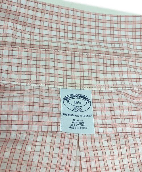 BROOKS BROTHERS 346（ブルックスブラザーズ 346）BROOKS BROTHERS 346 (ブルックスブラザーズ 346) 半袖シャツ レッド サイズ:161/2の古着・服飾アイテム