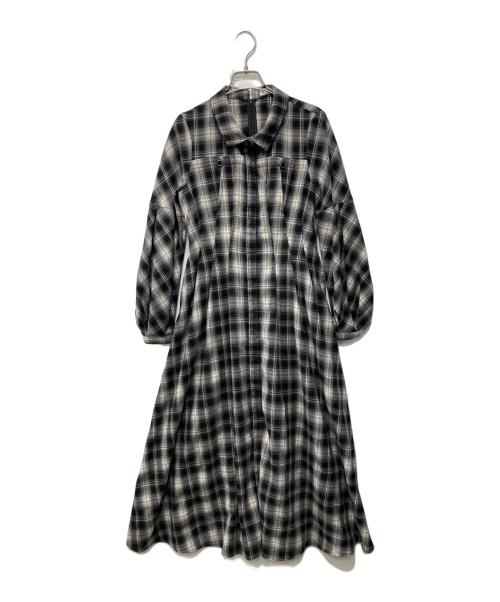 HER LIP TO（ハーリップトゥ）Her lip to (ハーリップトゥ) オンブレチェックワンピース/Marion Plaid Shirt Dress ブラック サイズ:Sの古着・服飾アイテム