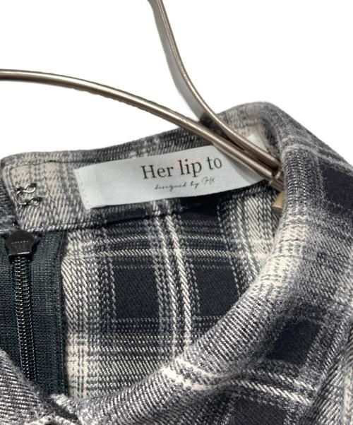 HER LIP TO（ハーリップトゥ）Her lip to (ハーリップトゥ) オンブレチェックワンピース/Marion Plaid Shirt Dress ブラック サイズ:Sの古着・服飾アイテム