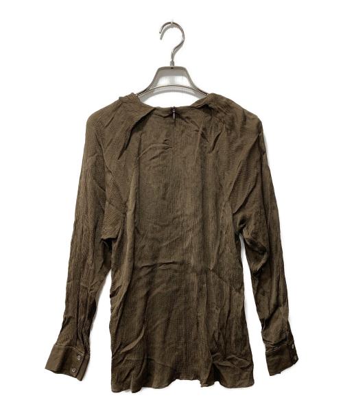 theory luxe（セオリーリュクス）theory luxe (セオリーリュクス) タックスリーブギャザーブラウス ブラウン サイズ:38の古着・服飾アイテム