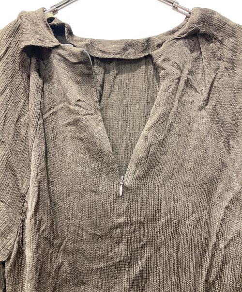 theory luxe（セオリーリュクス）theory luxe (セオリーリュクス) タックスリーブギャザーブラウス ブラウン サイズ:38の古着・服飾アイテム