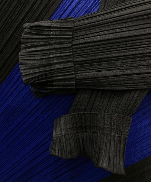 PLEATS PLEASE（プリーツプリーズ）PLEATS PLEASE (プリーツプリーズ) プリーツワンピース/バイカラー/タートルネック ブラック×ブルー サイズ:2の古着・服飾アイテム