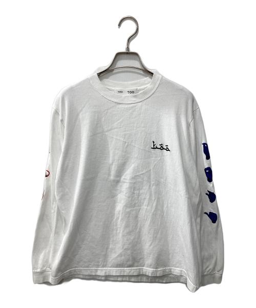 TOGA TOO（トーガ・トゥ）TOGA TOO (トーガ・トゥ) Print tee LS/プリントロングTシャツ ホワイト サイズ:Mの古着・服飾アイテム