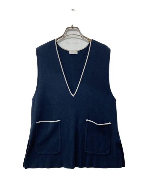 BALLSEY（ボールジィ）BALLSEY (ボールジィ) ミラノリブ Vネックチュニックベスト ネイビー サイズ:Sの古着・服飾アイテム