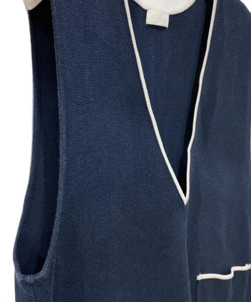 BALLSEY（ボールジィ）BALLSEY (ボールジィ) ミラノリブ Vネックチュニックベスト ネイビー サイズ:Sの古着・服飾アイテム