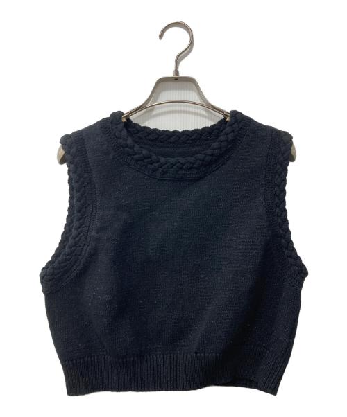 Gypsohila（ジプソフィア）Gypsohila (ジプソフィア) ニットベスト ブラック サイズ:FREEの古着・服飾アイテム