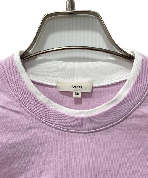 YORI（ヨリ）yori (ヨリ) オーバーレイヤードロンTee/ロングスリーブカットソー ピンク サイズ:36の古着・服飾アイテム