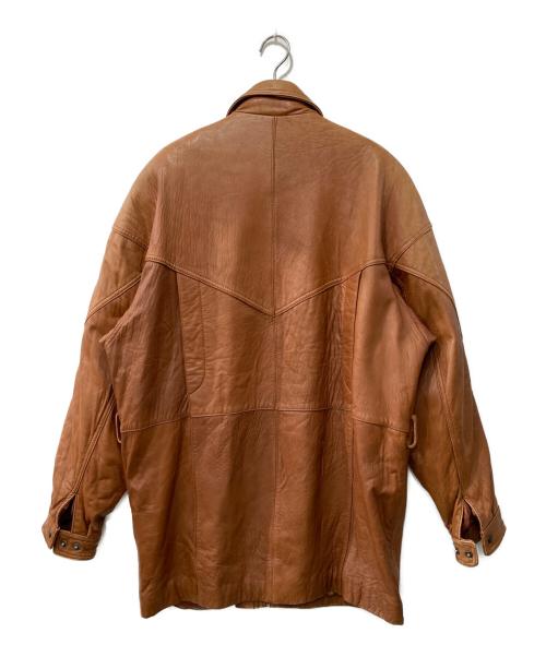 USED（ユーズド）USED (ユーズド) レザーコート ブラウン サイズ:Mの古着・服飾アイテム