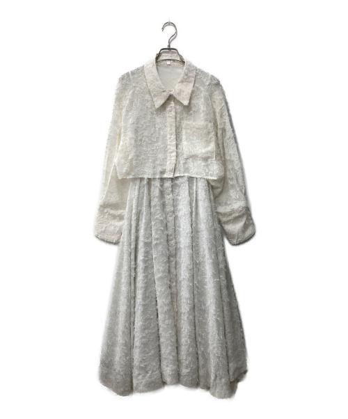 rienda（リエンダ）rienda (リエンダ) クロップドSH SETベアOP ホワイト サイズ:Sの古着・服飾アイテム