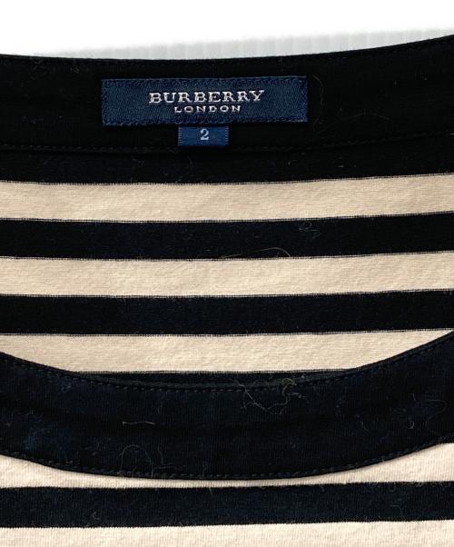 BURBERRY LONDON（バーバリーロンドン）BURBERRY LONDON (バーバリーロンドン) ボーダーカットソー ブラック×ベージュ サイズ:2の古着・服飾アイテム