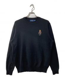 POLO RALPH LAUREN（ポロ・ラルフローレン）の古着「ポロベアワッペンニット」｜ブラック