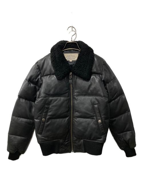 AVIREX（アヴィレックス）AVIREX (アヴィレックス) 襟ボアラムレザーダウンジャケット ブラック サイズ:Fの古着・服飾アイテム
