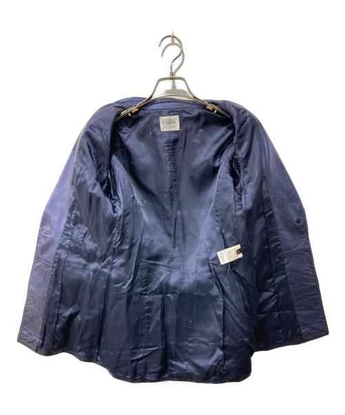 GIANFRANCO FERRE（ジャンフランコフェレ）GIANFRANCO FERRE (ジャンフランコフェレ) 90s/レザーテーラードジャケット ネイビー サイズ:40の古着・服飾アイテム
