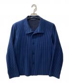 HOMME PLISSE ISSEY MIYAKEオム プリッセ イッセイ ミヤケ）の古着「プリーツスタンドカラージャケット」｜ブルー