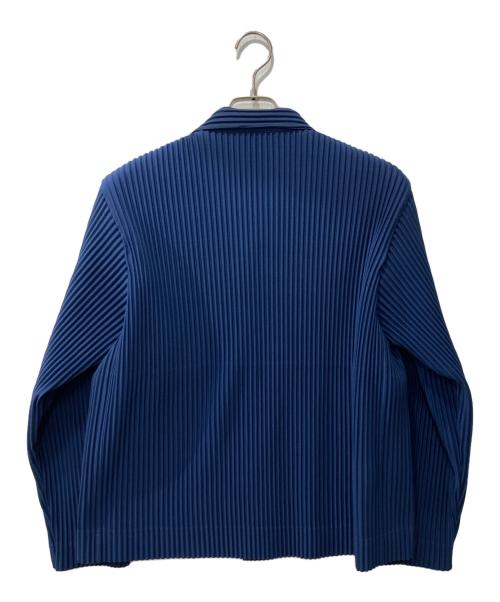 HOMME PLISSE ISSEY MIYAKE（オム プリッセ イッセイ ミヤケ）HOMME PLISSE ISSEY MIYAKE (オム プリッセ イッセイ ミヤケ) プリーツスタンドカラージャケット ブルー サイズ:2の古着・服飾アイテム