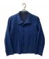 HOMME PLISSE ISSEY MIYAKE（オム プリッセ イッセイ ミヤケ）の古着「プリーツスタンドカラージャケット」｜ブルー