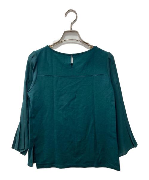 ANAYI（アナイ）ANAYI (アナイ) ストレッチポンチ袖プリーツプルオーバー/カットソー グリーン サイズ:36の古着・服飾アイテム