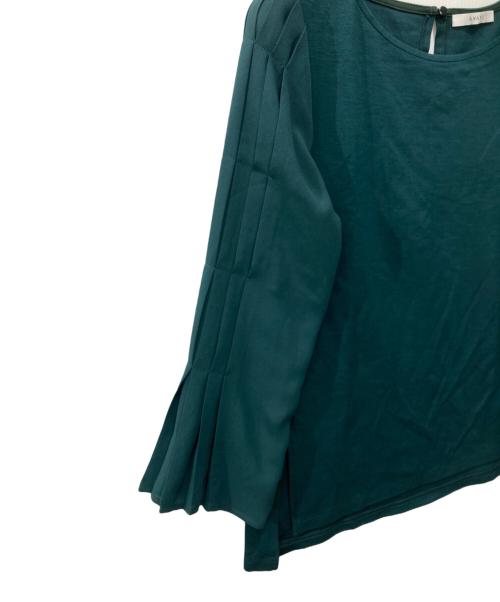 ANAYI（アナイ）ANAYI (アナイ) ストレッチポンチ袖プリーツプルオーバー/カットソー グリーン サイズ:36の古着・服飾アイテム