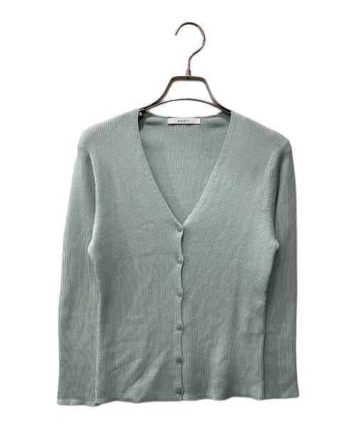 ANAYI（アナイ）ANAYI (アナイ) アセテートポリエステルVネック/ニットカーディガン グリーン サイズ:38の古着・服飾アイテム